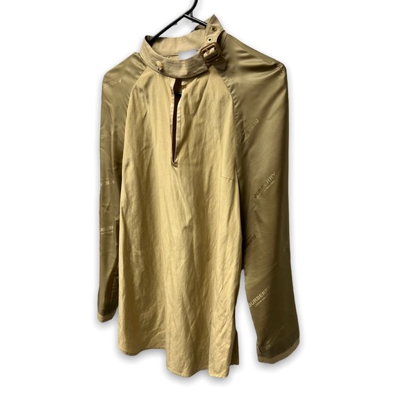 Burberry Womens Tan Cut Off Long Sleeve Mock Neck Pullover Blouse Top Size 4 - Picture 6 of 13